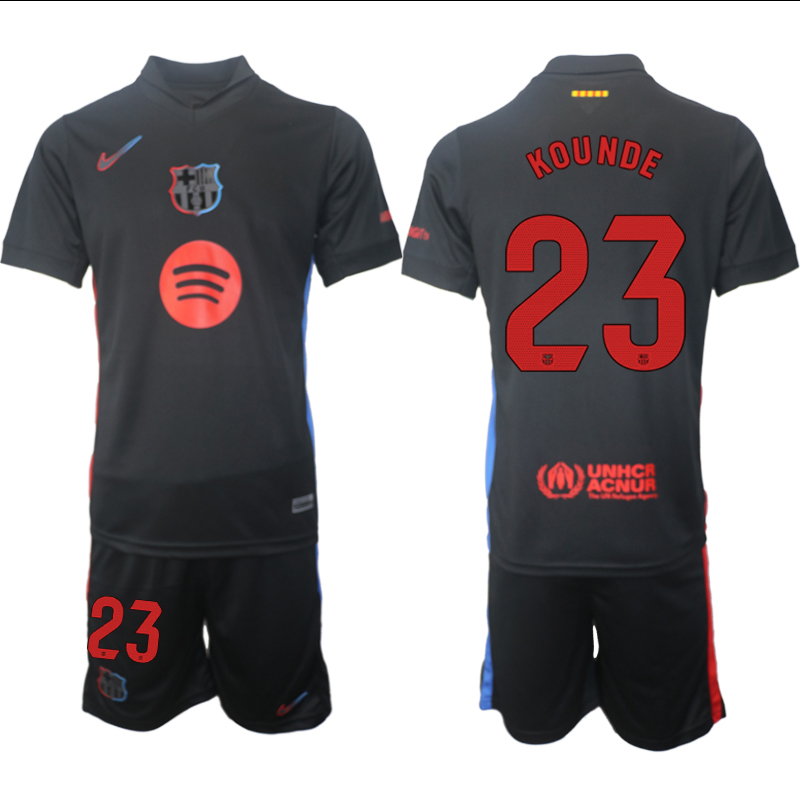 Men 2024-2025 Club Barcelona away Black #23 Soccer Jersey->barcelona jersey->Soccer Club Jersey